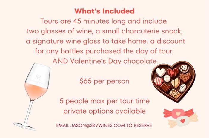Valentine's Day VIneyard tour graphic